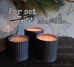 Te koop; 3delige set windlichten, Huis en Inrichting, Woonaccessoires | Kandelaars en Kaarsen, Ophalen of Verzenden, Nieuw, Overige materialen