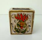 Keramiek vaas beige bloemmotief oranje Ehrhart Italy 3701-k, Antiek en Kunst, Antiek | Keramiek en Aardewerk, Ophalen of Verzenden