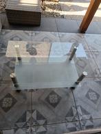 Glazen salontafel, Huis en Inrichting, Tafels | Salontafels, Ophalen, Gebruikt, 100 tot 150 cm, 50 tot 100 cm