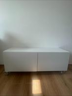 IKEA Besta TV-meubel (incl. glasplaat en wielen), Ophalen, 100 tot 150 cm, Zo goed als nieuw, Minder dan 100 cm