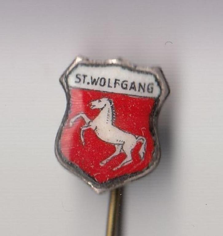 Austria St. Wolfgang stadswapen speldje, Verzamelen, Speldjes, Pins en Buttons, Gebruikt, Speldje of Pin, Overige onderwerpen
