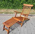 Teakhouten deckchair Bois le Duc, inklapbaar, Ophalen, Gebruikt, Verstelbaar