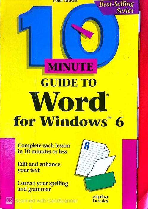 10 Minute Guide to Word for Windows 6, Boeken, Kinderboeken | Jeugd | onder 10 jaar, Gelezen, Non-fictie, Ophalen of Verzenden
