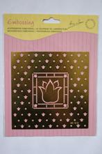 Achtergrond embossing stencil vierkant met tulp, Ophalen of Verzenden, Nieuw, Natuur, Pons of Mal