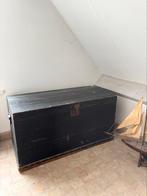 XL vintage zwarte houten kist, Ophalen, Gebruikt, Minder dan 50 cm