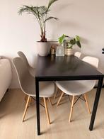 Zwarte tafel, Huis en Inrichting, Tafels | Eettafels, Ophalen, Gebruikt, 100 tot 150 cm, 50 tot 100 cm