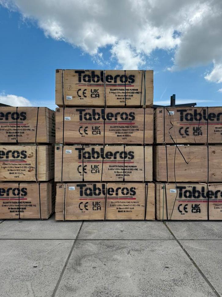 Ellioty Pine Underlayment 18mm 122x244cm NIEUW scherpe prijs, Doe-het-zelf en Verbouw, Hout en Planken, Nieuw, Overige typen, Overige houtsoorten