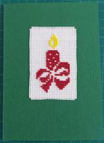 geborduurde kerstkaart met kerstkaars (1749), Ophalen of Verzenden, Nieuw, Kerst