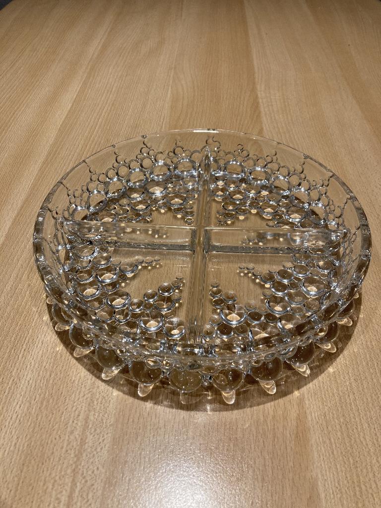 Vintage Walther Glas Snackschaal Bolero Bubbles, Ophalen of Verzenden, Overige stijlen, Glas, Schaal of Schalen