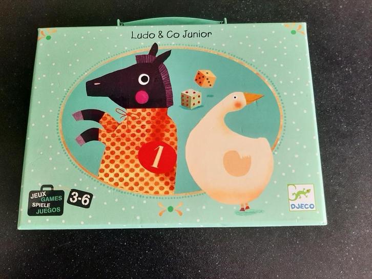 Ludo&Co. Ganzenbord en Paardjesspel 3-6 jaar, Hobby en Vrije tijd, Gezelschapsspellen | Bordspellen, Zo goed als nieuw, Ophalen of Verzenden
