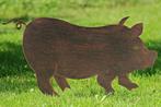 Leuk Varken silhouet, tuinsteker, tuinprikker, bruin, Ophalen of Verzenden, Nieuw, Metaal, Dierenbeeld