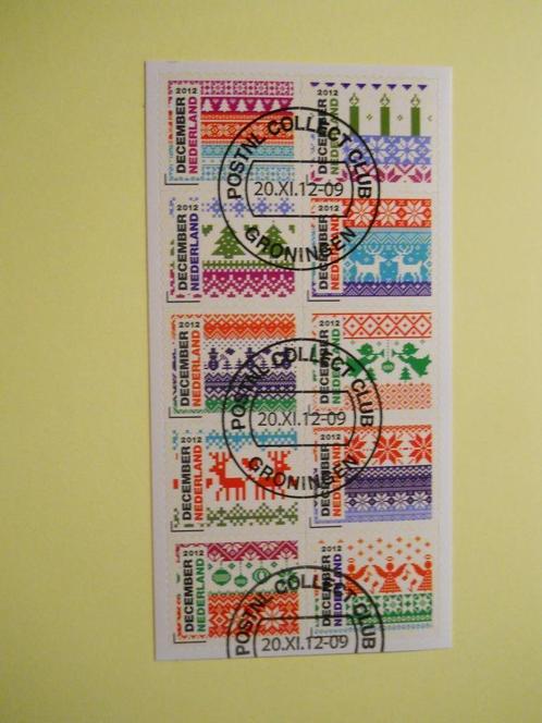 Nederland 2012 Decemberzegels Half Vel Nvph.V3002-3011 gest., Postzegels en Munten, Postzegels | Nederland, Gestempeld, Na 1940