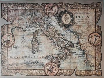 Oude Kaart van Italië - Decoratief beschikbaar voor biedingen