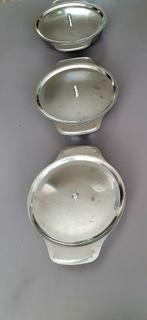 3 Vintage stalen dekschalen
Gero Zilmeta 27, 30 en 33 cm., Ophalen of Verzenden, Gebruikt, Rvs, Koekenpan of Braadpan