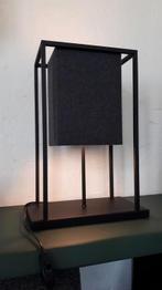 Tafellamp zwart met stoffen kap in antraciet, Ophalen of Verzenden, Zo goed als nieuw, Metaal, Minder dan 50 cm