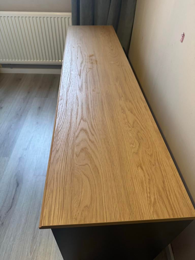 Ikea TV Meubel - blauw/Hout, Met plank(en), Kunststof, Gebruikt, 150 tot 200 cm