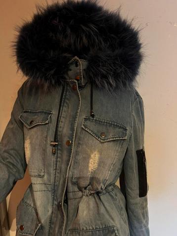 SHINE N DANCE spijker parka met bont maat S origineel ZGAN  beschikbaar voor biedingen
