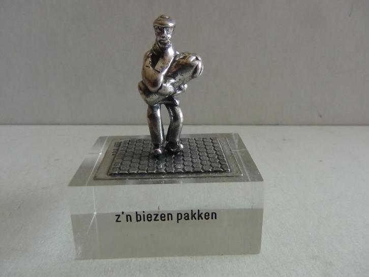 Miniatuur zilver S11b man biezen zilveren miniaturen gezegde, Antiek en Kunst, Antiek | Goud en Zilver, Zilver, Ophalen of Verzenden