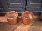 Goudkleurige zware ronde plantenbakken, Tuin en Terras, Bloempotten, Ophalen, Rond, Zo goed als nieuw, Tuin