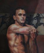 Sportportret van mannelijke atleet., Antiek en Kunst, Ophalen of Verzenden