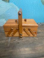 Vintage mini houten uitklapbaar naaidoosje, Ophalen of Verzenden