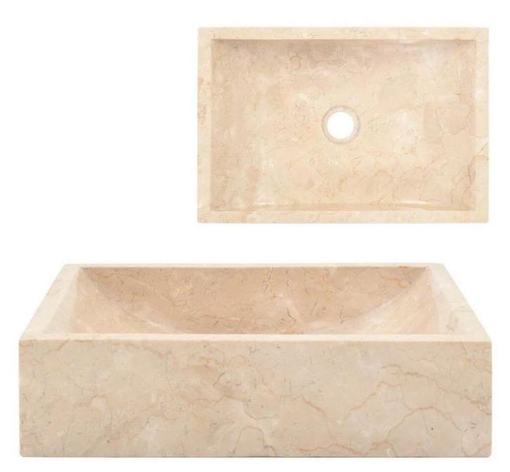 Gootsteen 45x30x12 cm marmer hoogglans crème GRATIS BEZORGD!, Huis en Inrichting, Keuken | Keukenelementen, Nieuw, Minder dan 100 cm