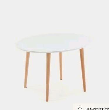 Uitschuifbare ronde eettafel Kave Home, Huis en Inrichting, Tafels | Eettafels, Zo goed als nieuw, 100 tot 150 cm, 100 tot 150 cm