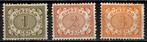 Curaçao nr. 29-30 en 32 Cijfer 1904-1908 ongebruikt, Postzegels en Munten, Ophalen of Verzenden, Postfris