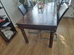 Houten tafel + stoelen, Ophalen, Gebruikt, 4 tot 6 stoelen