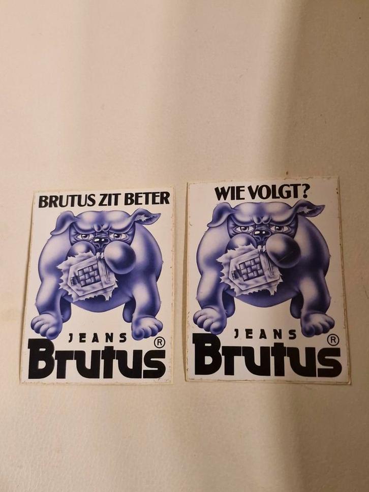 4531 Brutus Jeans Stickers 2 Verschillende, Verzamelen, Stickers, Gebruikt, Ophalen of Verzenden