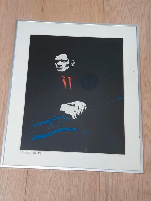 John Haley " Zoot " Sims jazz saxofonist 1925 - 1985, Antiek en Kunst, Kunst | Litho's en Zeefdrukken, Ophalen