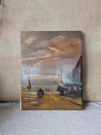 Oud schilderij, olieverf op doek,  oud schilderijtje, Antiek en Kunst, Curiosa en Brocante, Ophalen of Verzenden