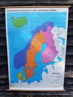Schoolplaat, van Goor's Staatkundige Kaart van Noord Europa, Ophalen of Verzenden, Aardrijkskunde