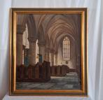 Schilderij Gotische kerk, Olieverf, J. Turpingo, Antiek en Kunst, Ophalen of Verzenden