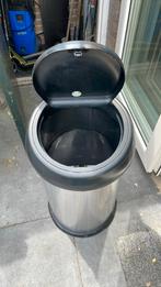 Brabantia prullenbak 50-60 liter zilver/ zwart, Huis en Inrichting, Woonaccessoires | Prullenbakken, Ophalen, Gebruikt, 50 tot 75 cm