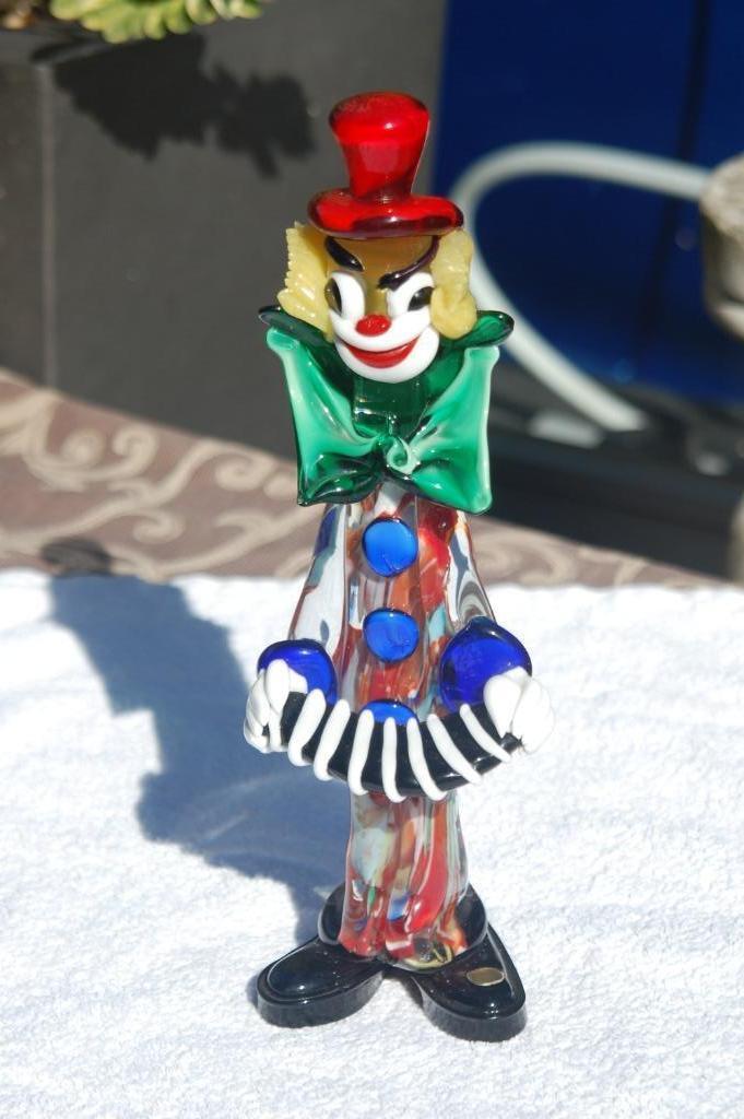 Antieke Murano clown /De accordeon clown, Antiek en Kunst, Antiek | Glas en Kristal, Ophalen of Verzenden