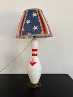 Unieke bowling tafellamp lamp bowling pin vintage, Ophalen of Verzenden, Gebruikt, Vintage industrieel, 50 tot 75 cm