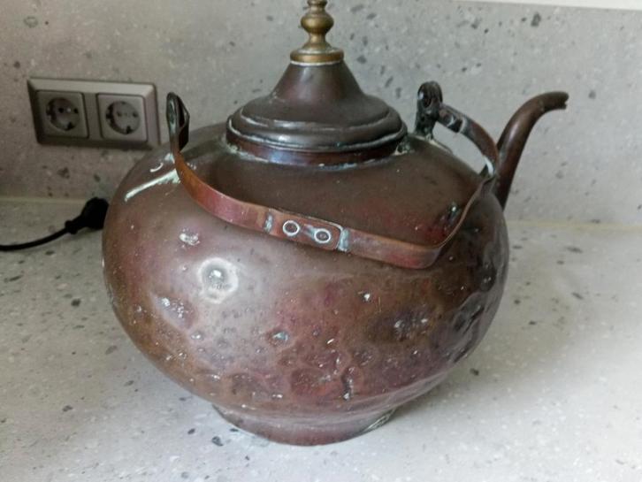 Koperen appel ketel met deksel, Antiek en Kunst, Antiek | Koper en Brons, Koper, Ophalen of Verzenden