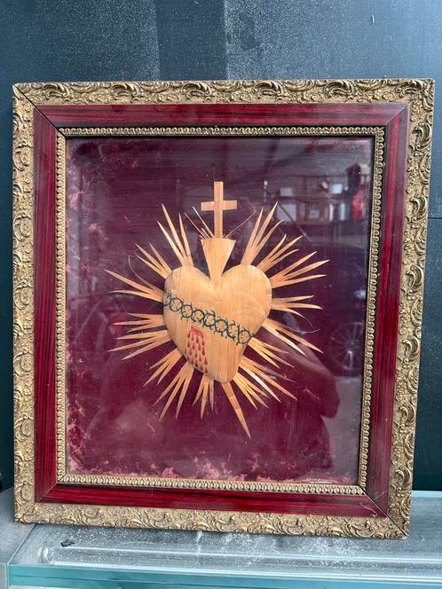 Religieus devotiebeeld Heilig hart van Jezus, Antiek en Kunst, Kunst | Schilderijen | Klassiek, Ophalen