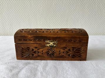 Vintage houten lepelkistje Fries houtsnijwerk. beschikbaar voor biedingen