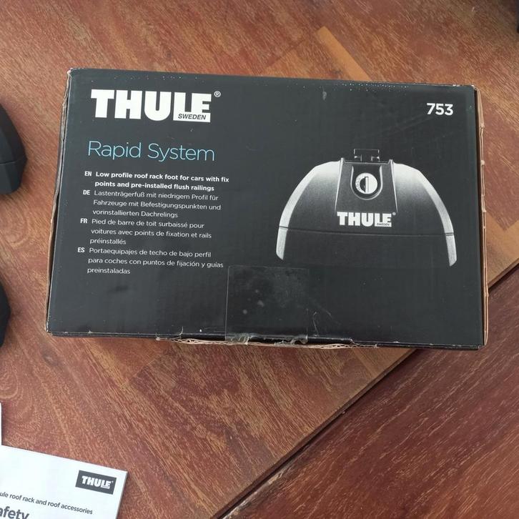 Thule Dakdragerset 753 en 4019 Geïntegreerde Rails,, Auto diversen, Dakdragers, Gebruikt, Ophalen of Verzenden