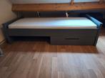 Antraciet 1 persoonsbed, Kinderen en Baby's, Ophalen, 85 tot 100 cm, Zo goed als nieuw, Matras