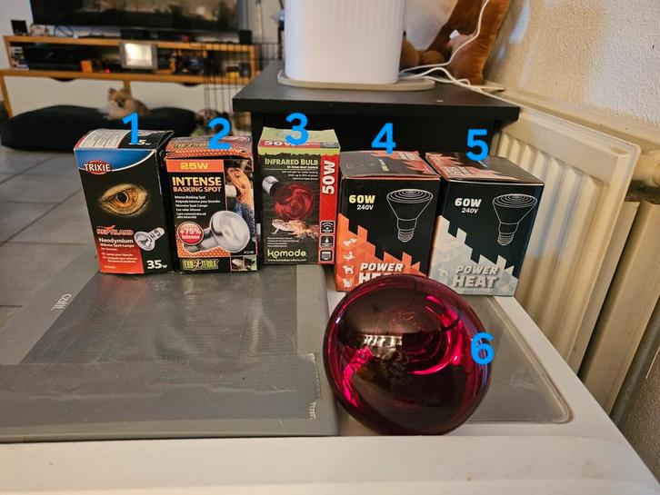 Diverse warmte lampen, Dieren en Toebehoren, Overige Dieren-accessoires, Zo goed als nieuw, Ophalen of Verzenden