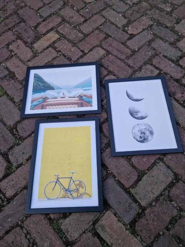 Posters in lijsten -3 stuks Desenio / IKEA, Huis en Inrichting, Woonaccessoires | Schilderijen, Tekeningen en Foto's, Zo goed als nieuw