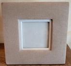 Beglazen staande fotolijst met linnen en leer 15,5 x 15,5 cm, Ophalen of Verzenden, Refurbished