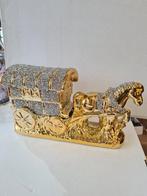 Paard met woonwagen goud en zilver kleurig, Huis en Inrichting, Nieuw, Ophalen