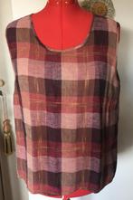 Jaeger rose/bruin ruiten linen mix top maat: 44 (UK18), Kleding | Dames, Maat 42/44 (L), Jaeger, Ophalen of Verzenden, Zo goed als nieuw