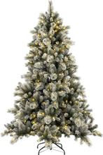 Intratuin besneeuwde Kunstkerstboom 215cm warm met lampjes, Ophalen, Zo goed als nieuw
