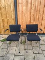 2x vintage Gispen stoelen, Huis en Inrichting, Ophalen of Verzenden, Zo goed als nieuw, Blauw, Twee