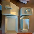 Vintage Goedewaagen zachtgroene botervloot & kaasstolp, Antiek en Kunst, Antiek | Servies los, Ophalen